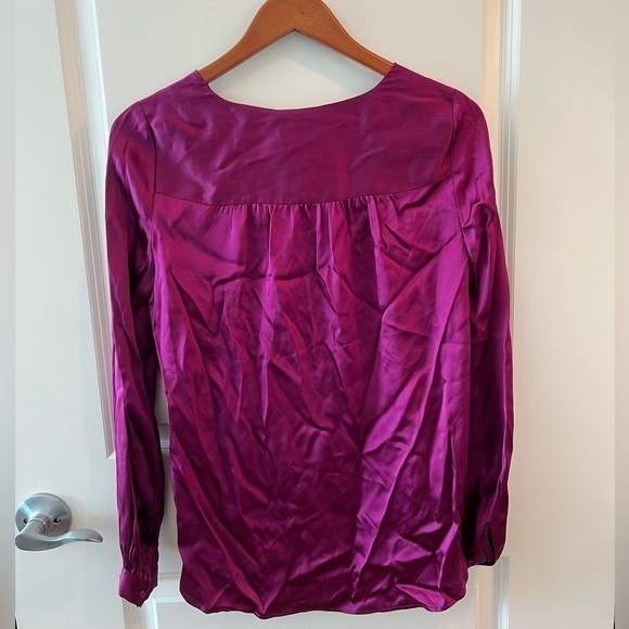 NWT L'AGENCE Silk drape wrap Front Long Sleeve Shirt Size XS - Picture 4 of 11